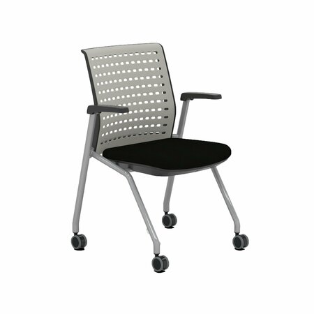 MAYLINE Training Chair, Flip-Up Arms, Gray/Black KTS1SGBLK